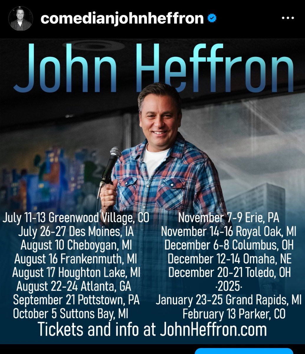 John Heffron (21+) Funny Bone Columbus September 9 to December 8