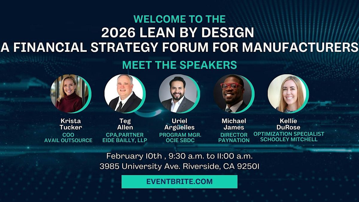 2026 Lean By Design: A Financial Strategy Forum for Manufacturers