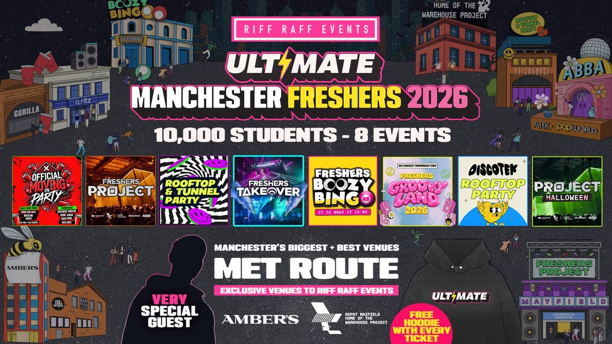 RIFF RAFF ULTIMATE FRESHERS WRISTBAND 2026 \u26a1\ufe0f MET ROUTE - Sold out 15 Years Running! \ud83d\udc55 FREE Hoodie + Huge Artist with Every Ticket!