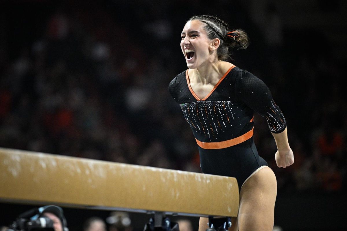 Parking Oregon State Beavers at BYU Cougars Womens Gymnastics