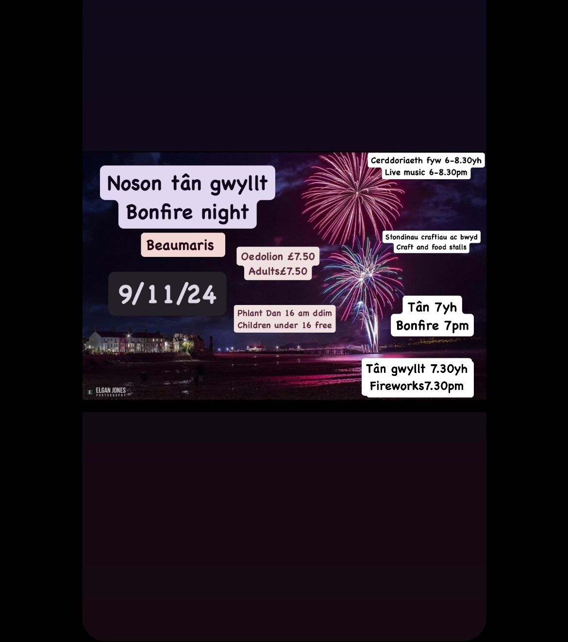 Beaumaris Bonfire Night 2024 Beaumaris Pier, Bangor, WA November 9