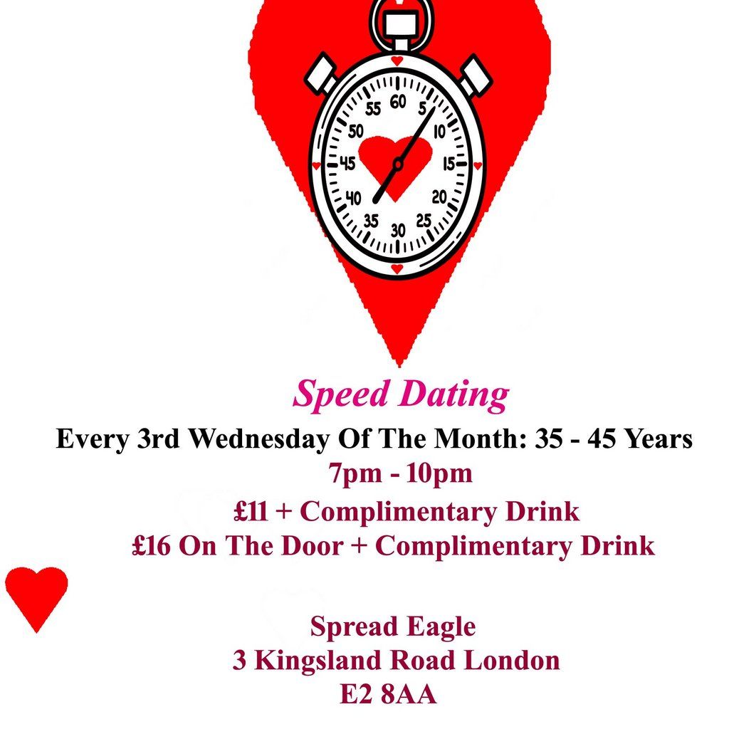 Speed Dating. 35 - 45 years. Wednesdays