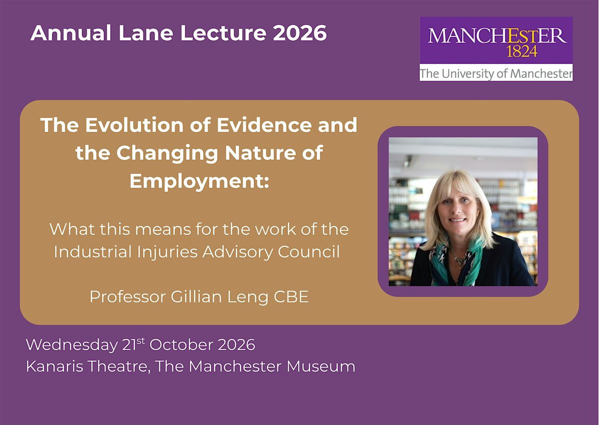 Lane Lecture 2026 - with guest speaker Professor Gillian Leng CBE