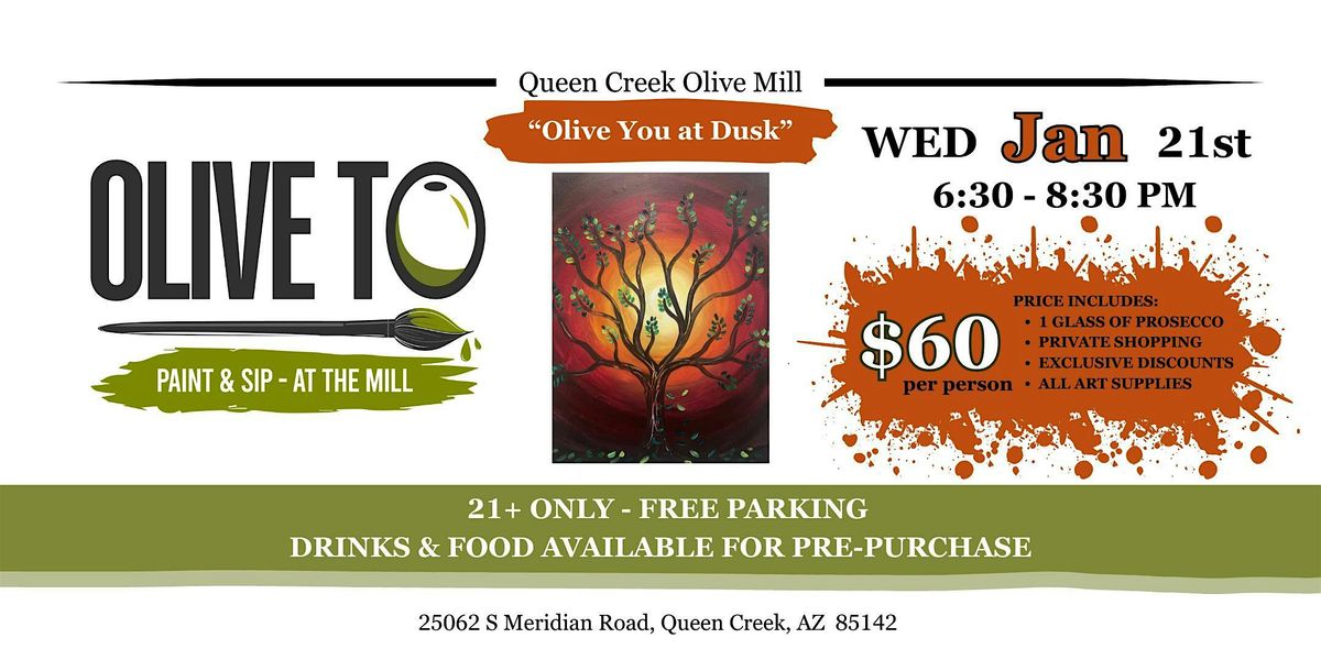 Olive To Paint and Sip - Olive You at Dusk