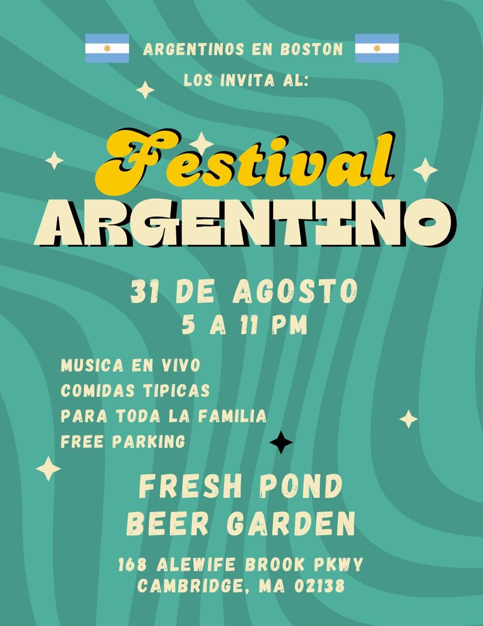 Festival Argentino Fresh Pond Beer Garden, Arlington, MA August 31