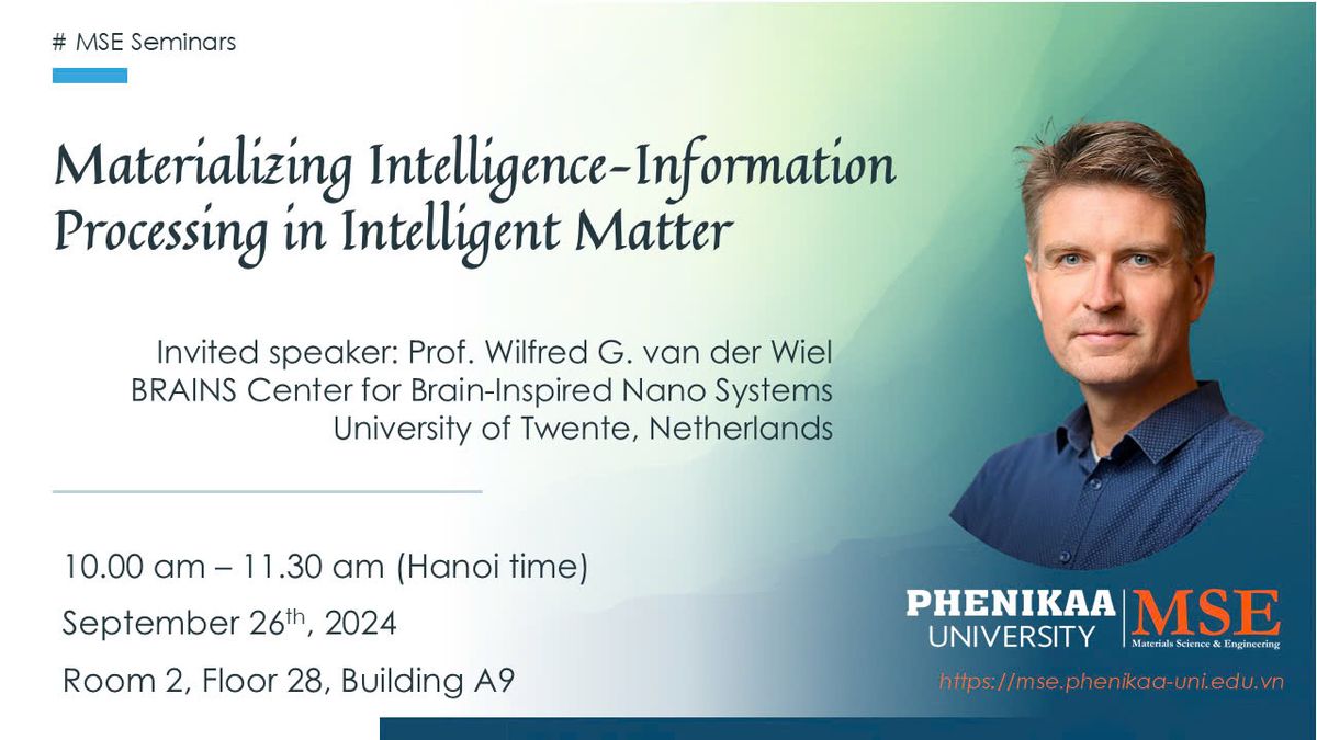 Seminar of Prof. Dr. Ir. Wilfred G. van der Wiel from the Unviersity of ...