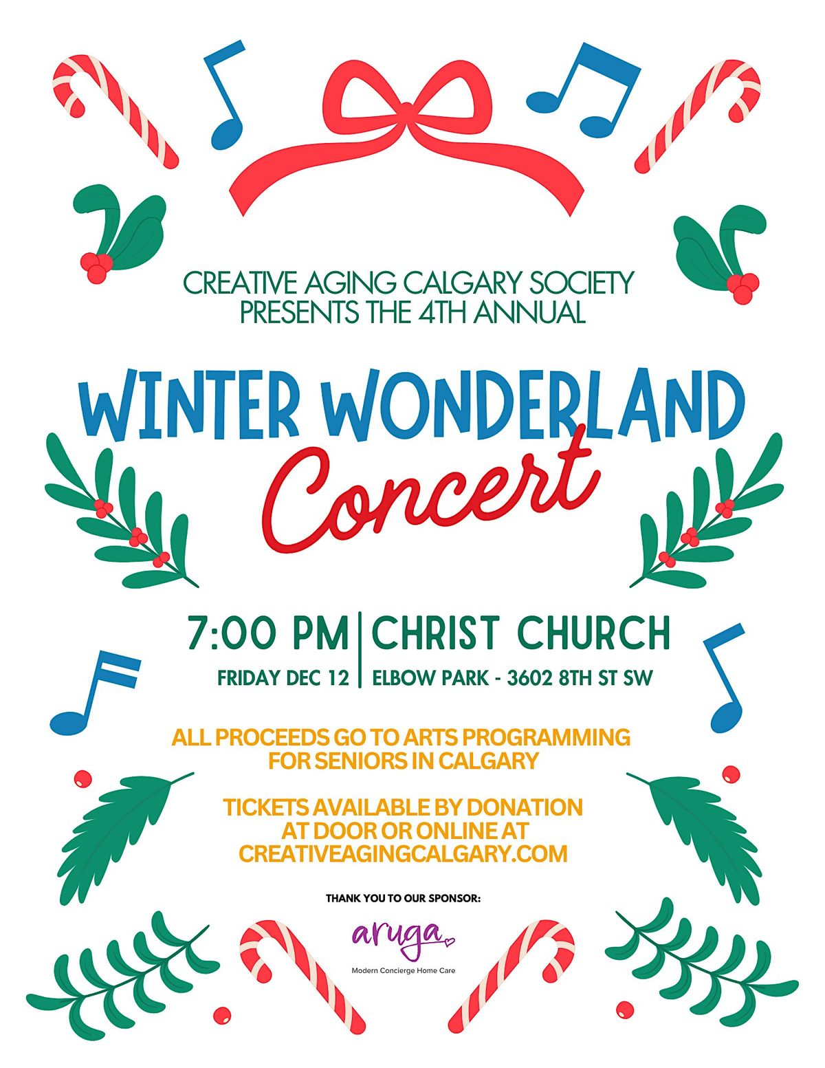 4th Annual Free Christmas Concert from the Creative Aging Calgary Society