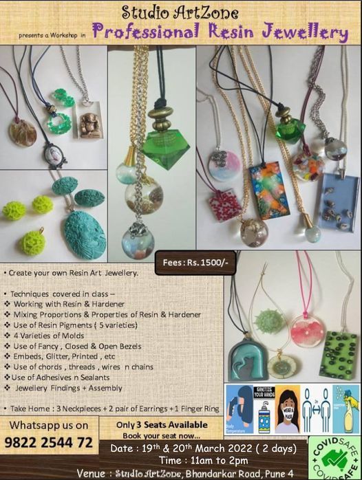 Resin Jewellery Studio Artzone, Pune, MH March 19, 2022