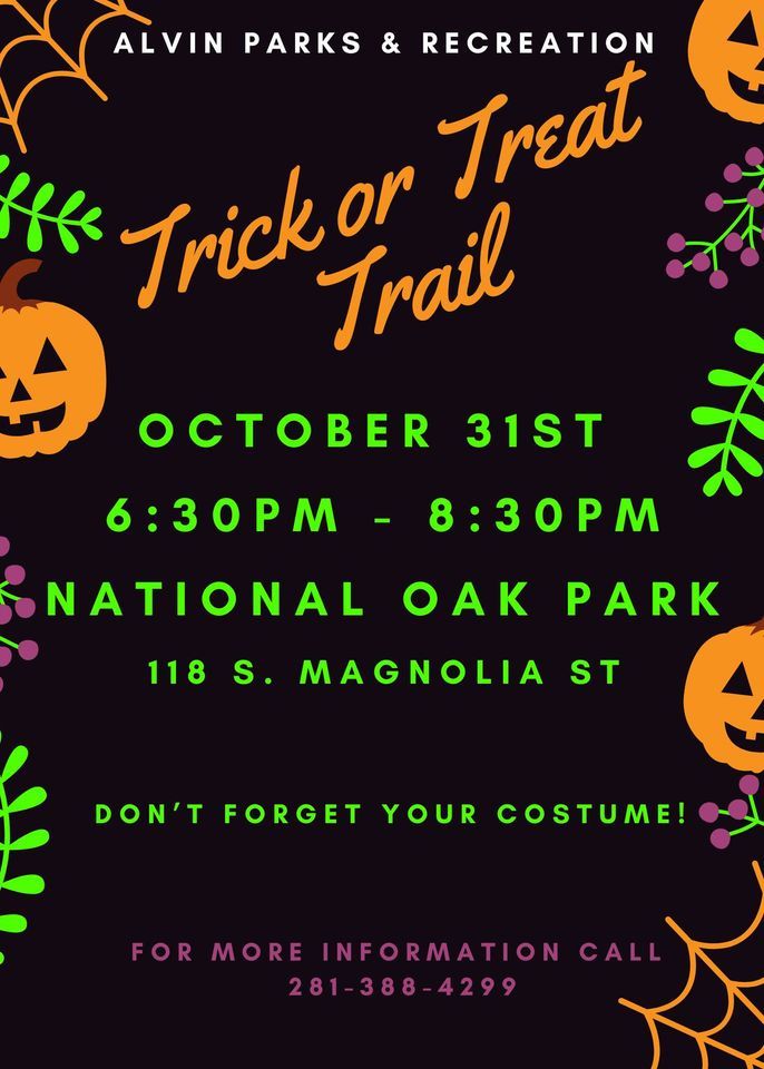 Trick or Treat Trail 1st National Oak Park, Alvin, TX October 31, 2022