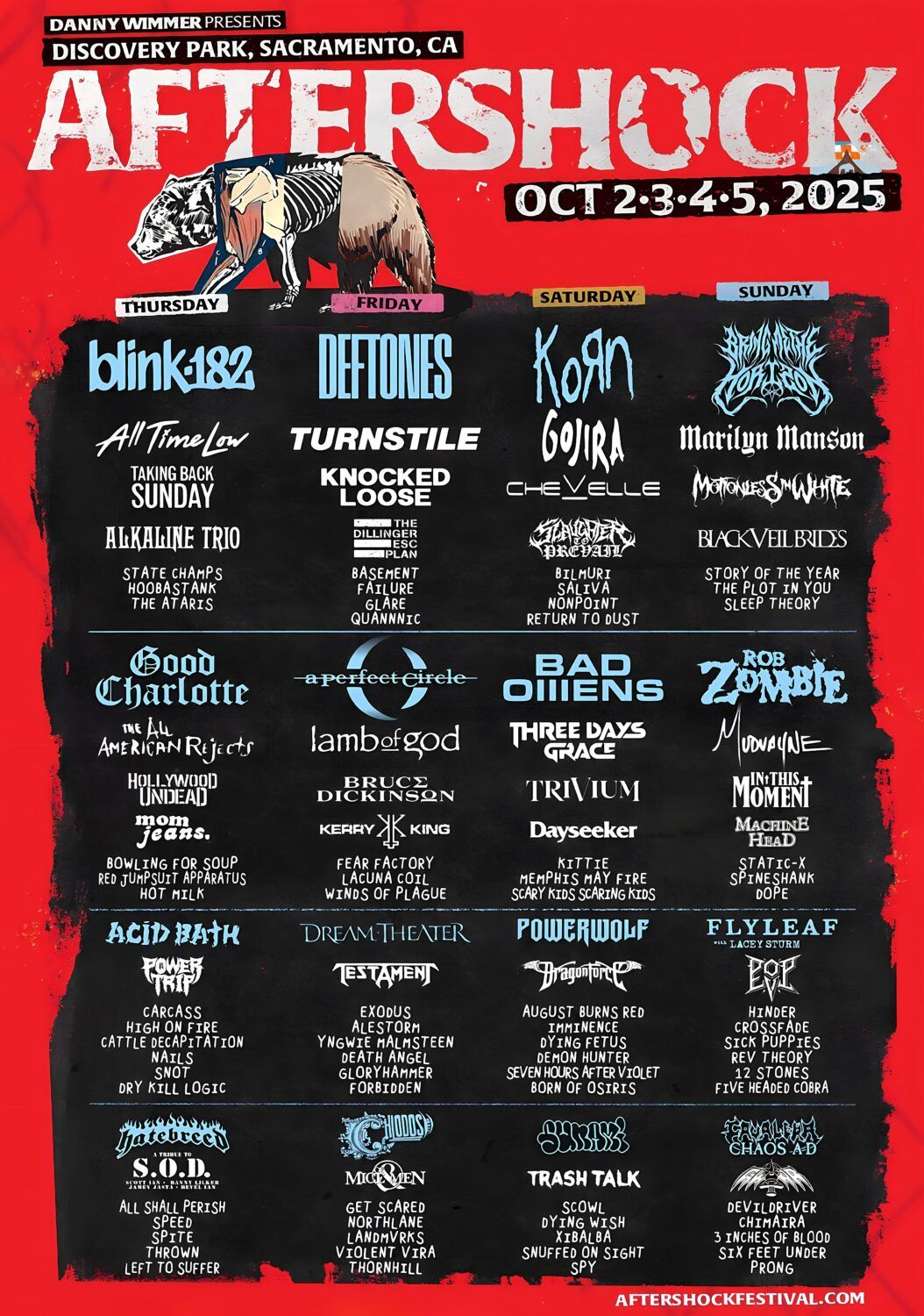 Aftershock Festival: Blink-182 All Time Low Taking Back Sunday & Alkaline Trio - Thursday