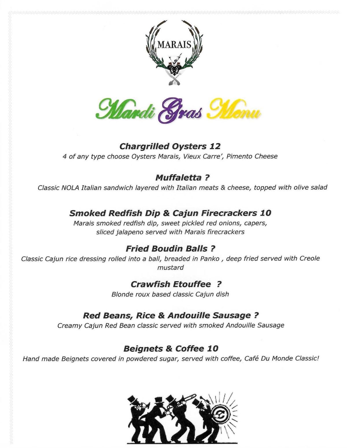 carnival mardi gras 7 night dinner menu