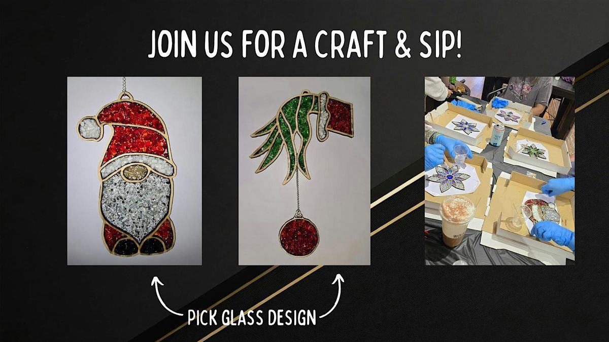 Craft & Sip - Crushed Stained Glass Workshop - at Wolf & Honey!