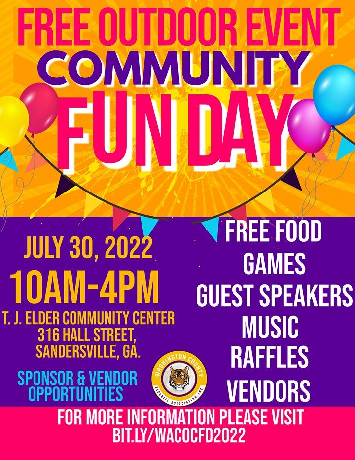 Community Fun Day 2022 | T J Elder Community Center, Sandersville, GA ...