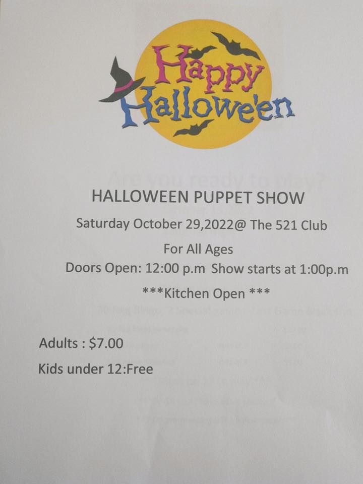 Halloween Puppet Show! The 521 Club, Lancaster, PA October 29, 2022