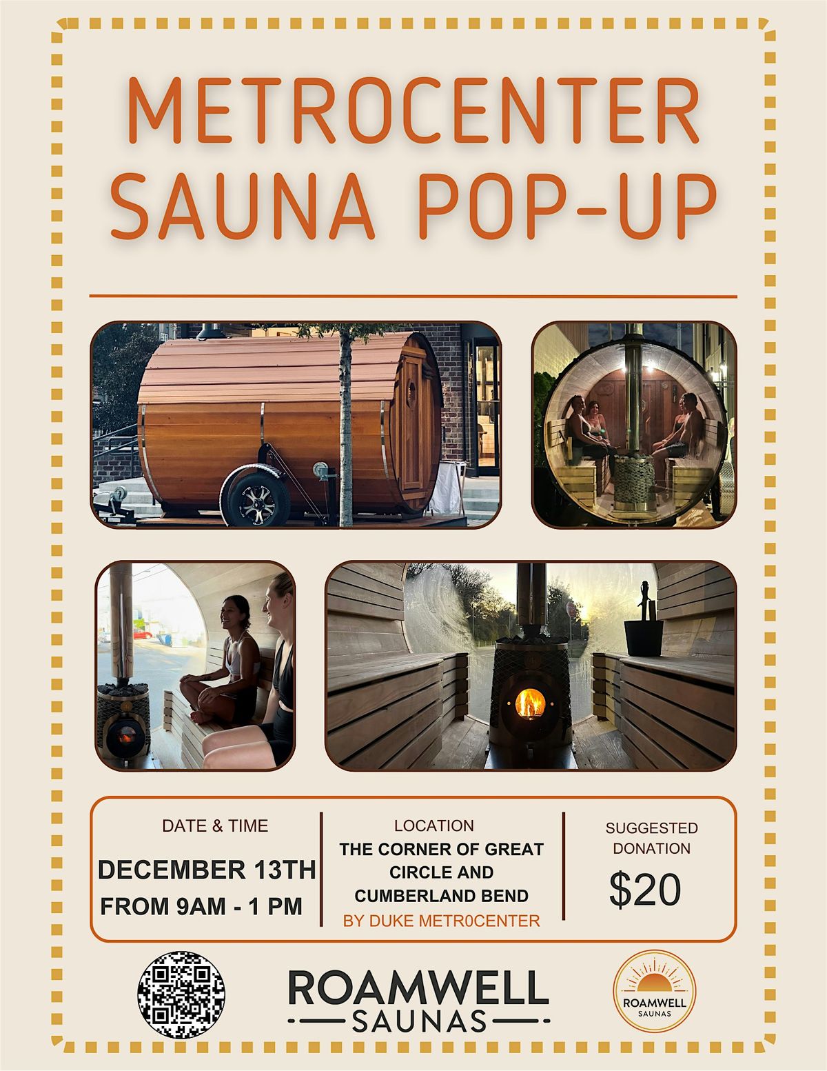 MetroCenter Sauna Pop-Up by RoamWell Saunas