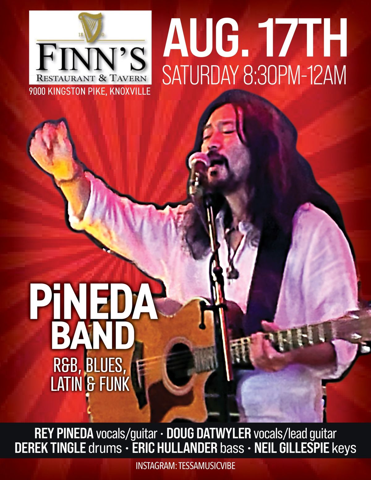 PiNEDA BAND Finn's Restaurant & Tavern, Knoxville, TN August 17, 2024