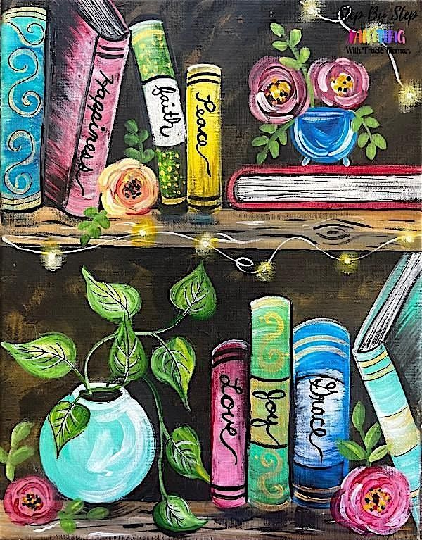 Paint with Ashley Blake \u201cLibrary Books\u201d Paint Night