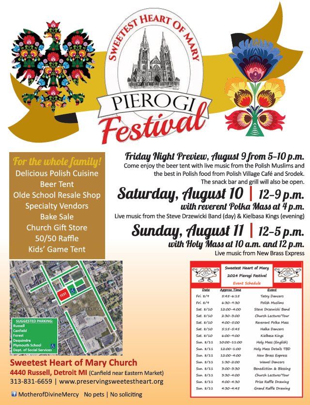 2024 Sweetest Heart of Mary Pierogi Festival Sweetest Heart of Mary