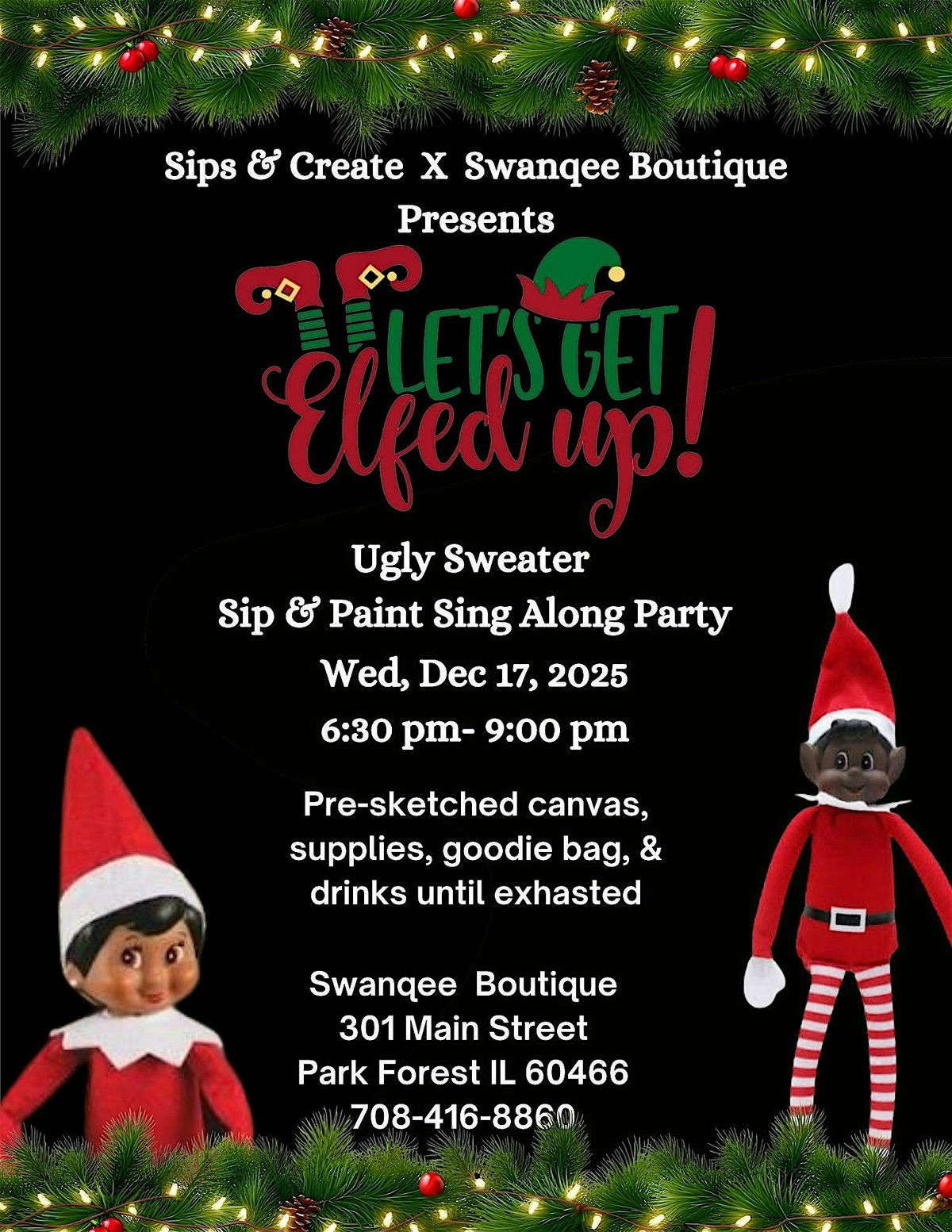Wind Down Wednesday: Ugly Sweater Sing-Along Sip & Paint