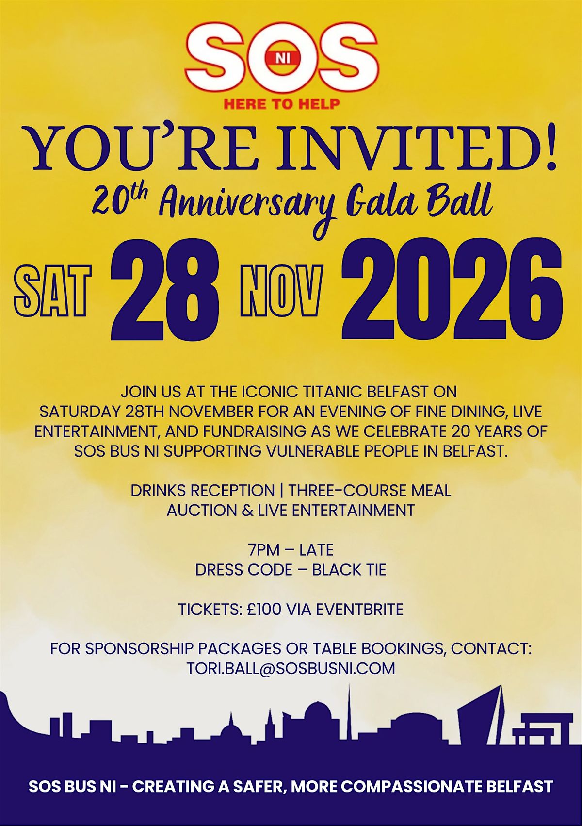 SOS Bus NI 20th Anniversary Gala Ball