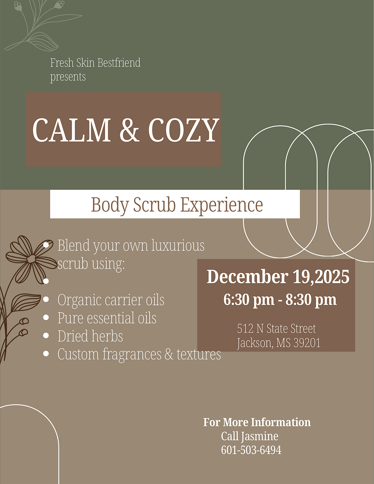 Calm & Cozy : D.I.Y Body Scrub Experience