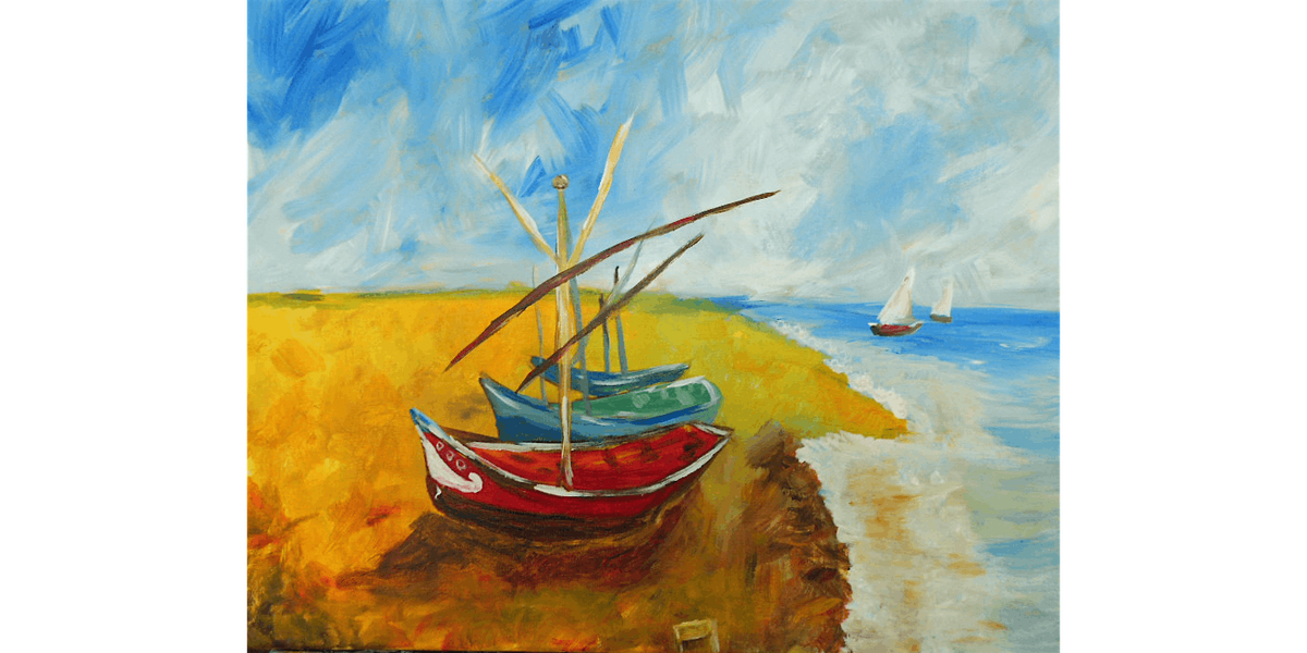 Van Gogh Fishing Boats On The Beach at Saint Maries - Paint and Sip in Norfolk | Classpop!\u2122