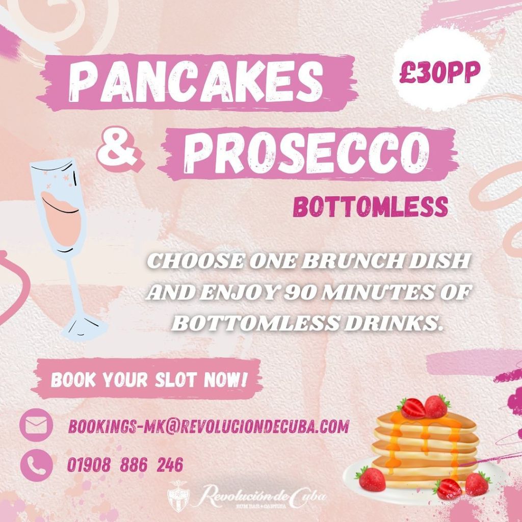 Pancakes Prosecco Bottomless Brunch Revolucion De Cuba Milton pancakes-prosecco-bottomless-brunch-revolucion-de-cuba-milton