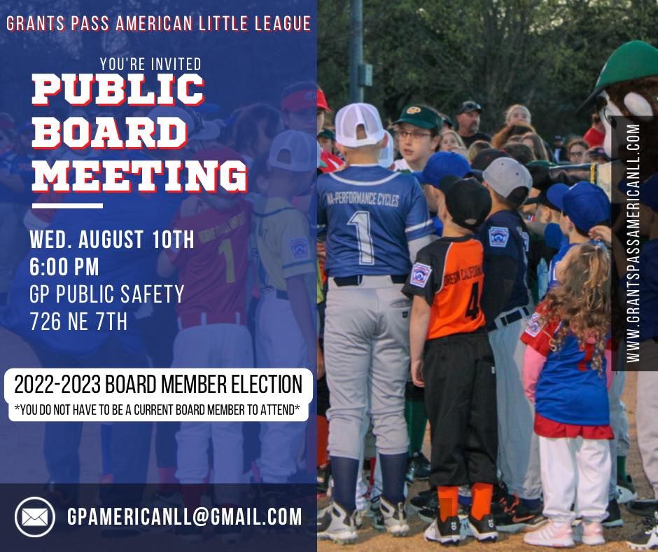 2022-2023 Season - Grants Pass American Little League - Board Elections ...