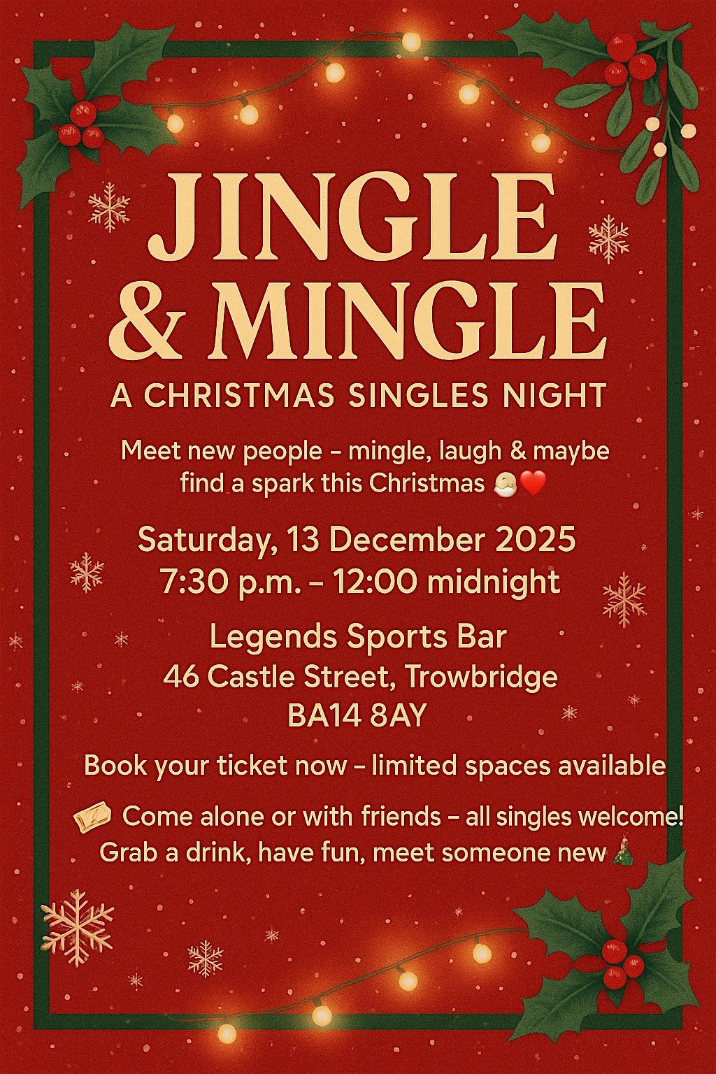 Jingle & Mingle- Singles Night