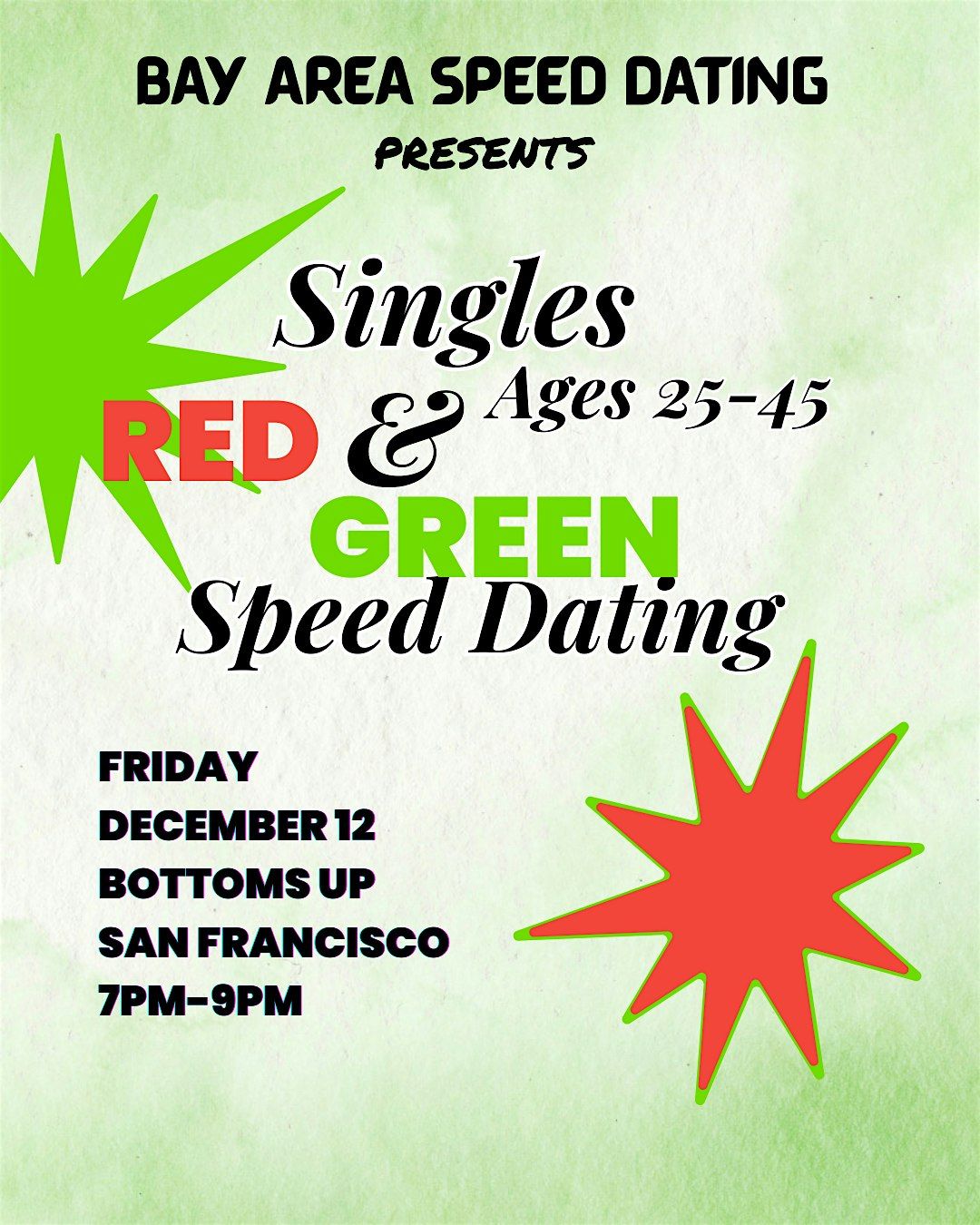 Red & Green Speed Dating | Singles Ages 25-45 (Suggested)