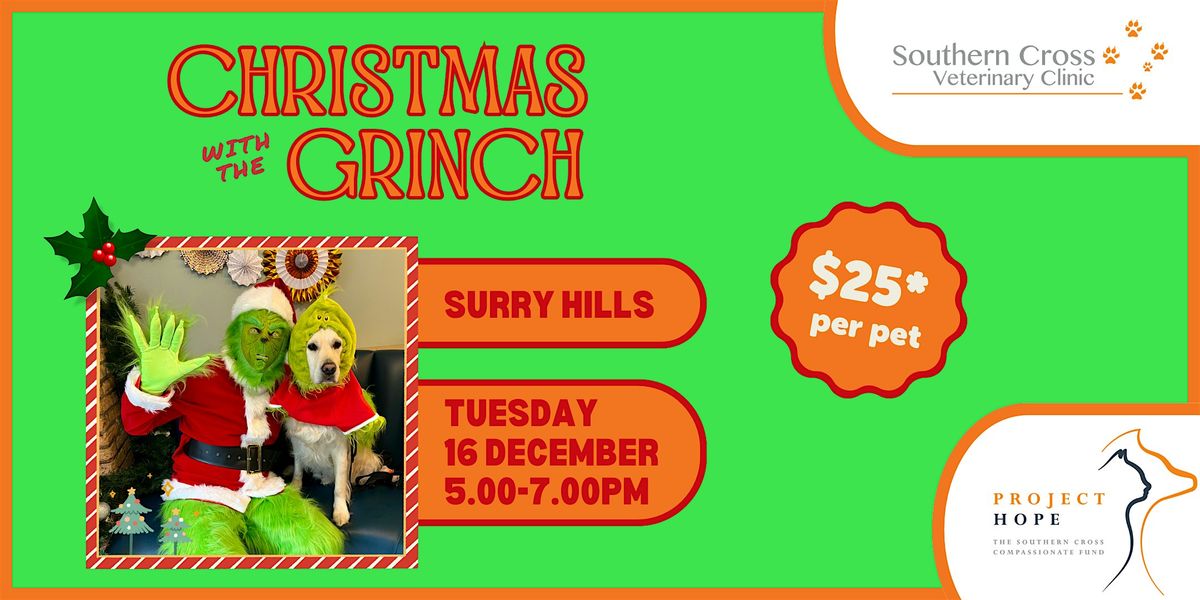 Charity Christmas Photos with the Grinch at SCV Surry Hills