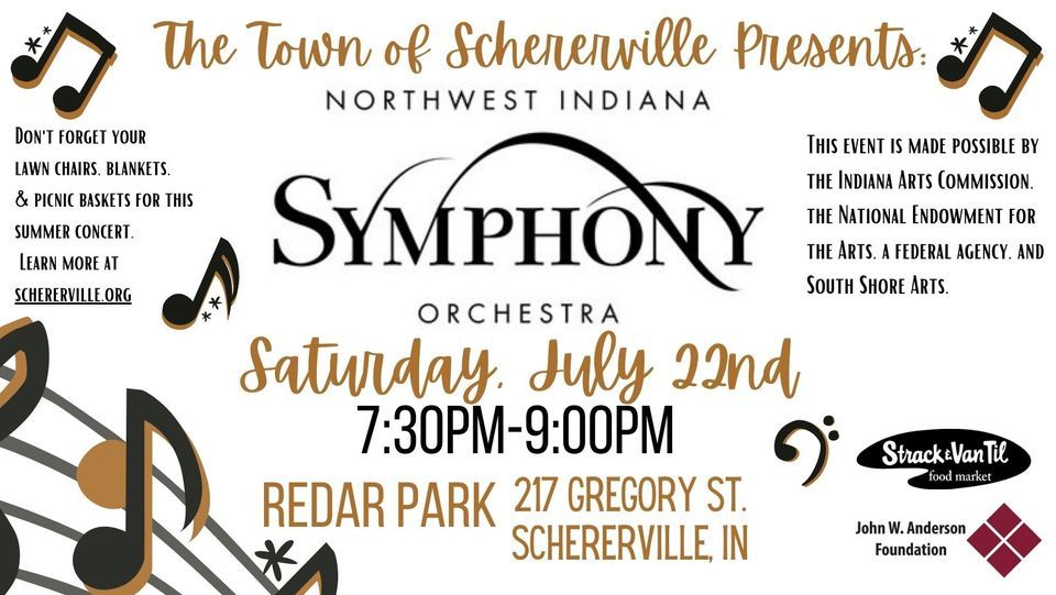 2023 NWI Symphony in the Park Redar Park Saturday, July 22nd 7
