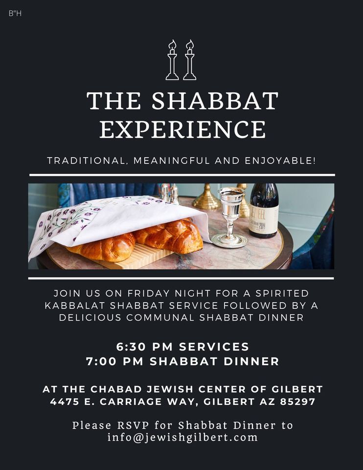 Shabbat Services And Dinner Chabad Jewish Center Of Gilbert August 26