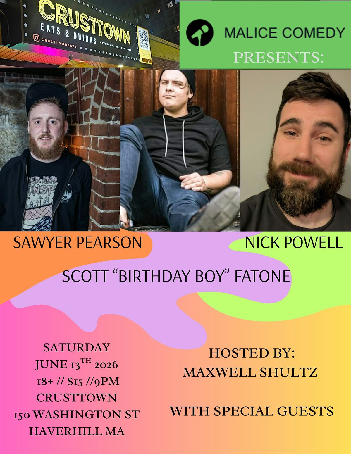 COMEDY SHOWCASE with SCOTT FATONE, NICK POWELL, and SAWYER PEARSON