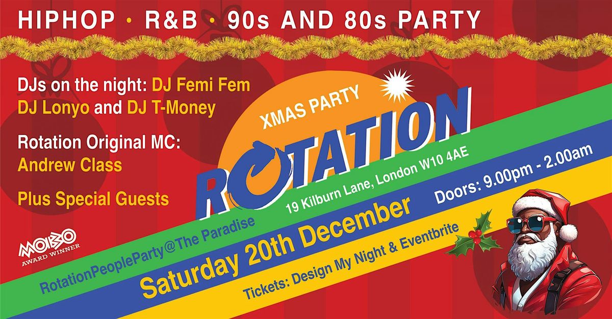 RotationPeople Xmas Party @ The Paradise Sat  20th Dec 2025