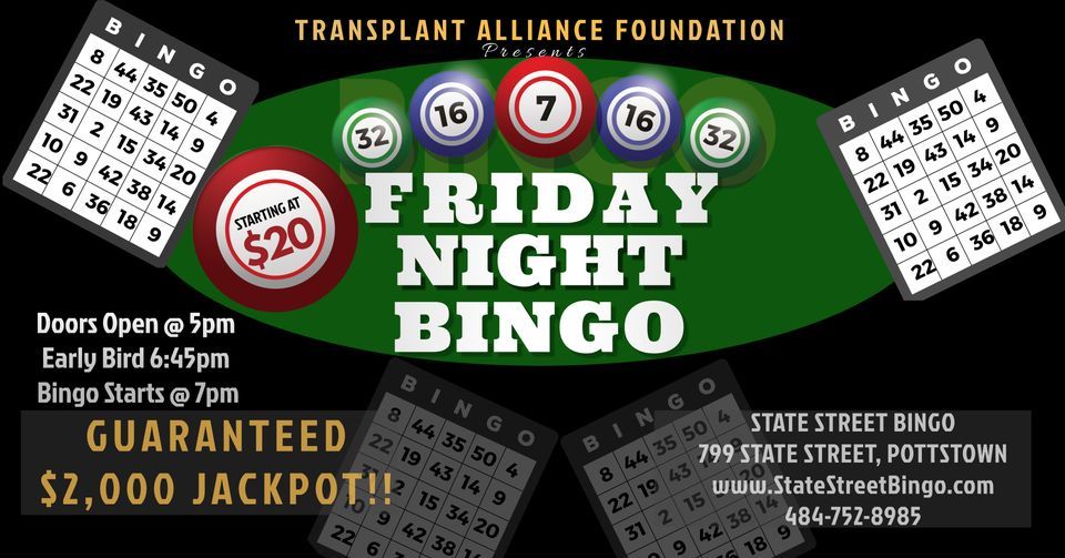 08/19 HIGHER PAYOUTS Friday Night Cash BINGO | 799 State St, Pottstown ...