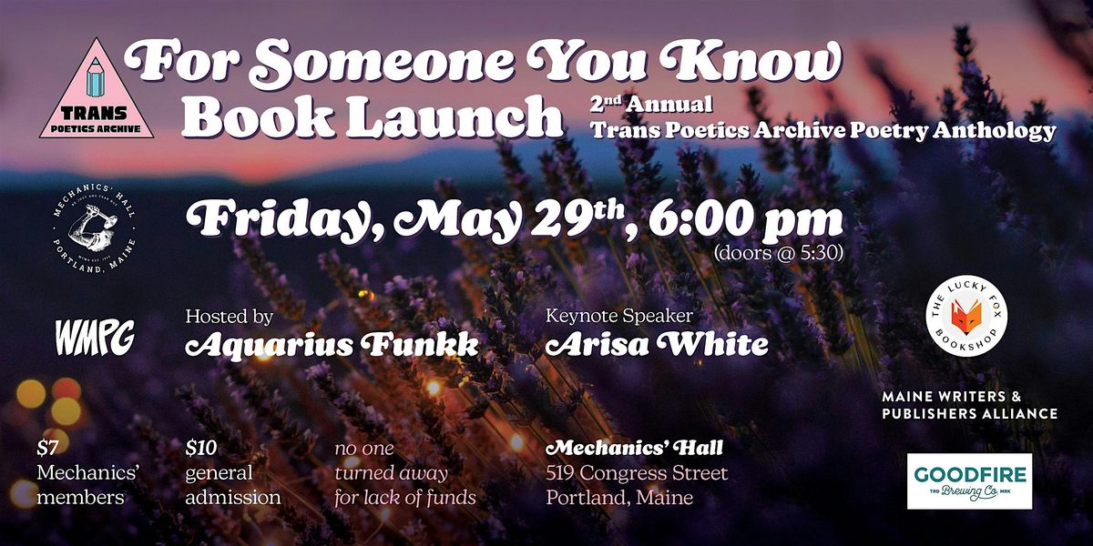 For Someone You Know - Trans Poetics Archive Poetry Anthology Launch