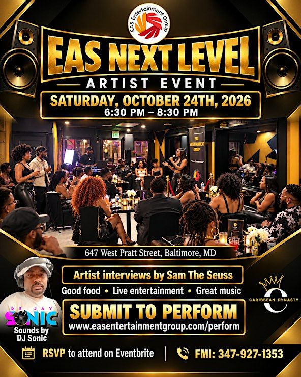 EAS Next Level Artist Event at Caribbean Dynasty, Baltimore on 24th ...