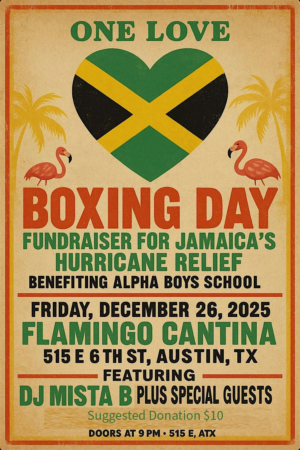 BOXING DAY - Fundraiser for Jamaica's Hurricane Relief!