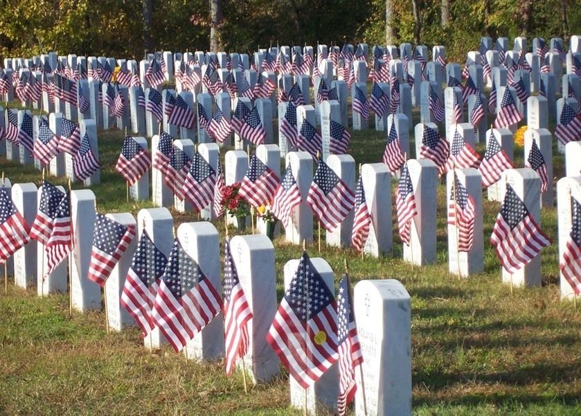 Removal of Flags after Memorial Day Arkansas State Veterans Cemetery