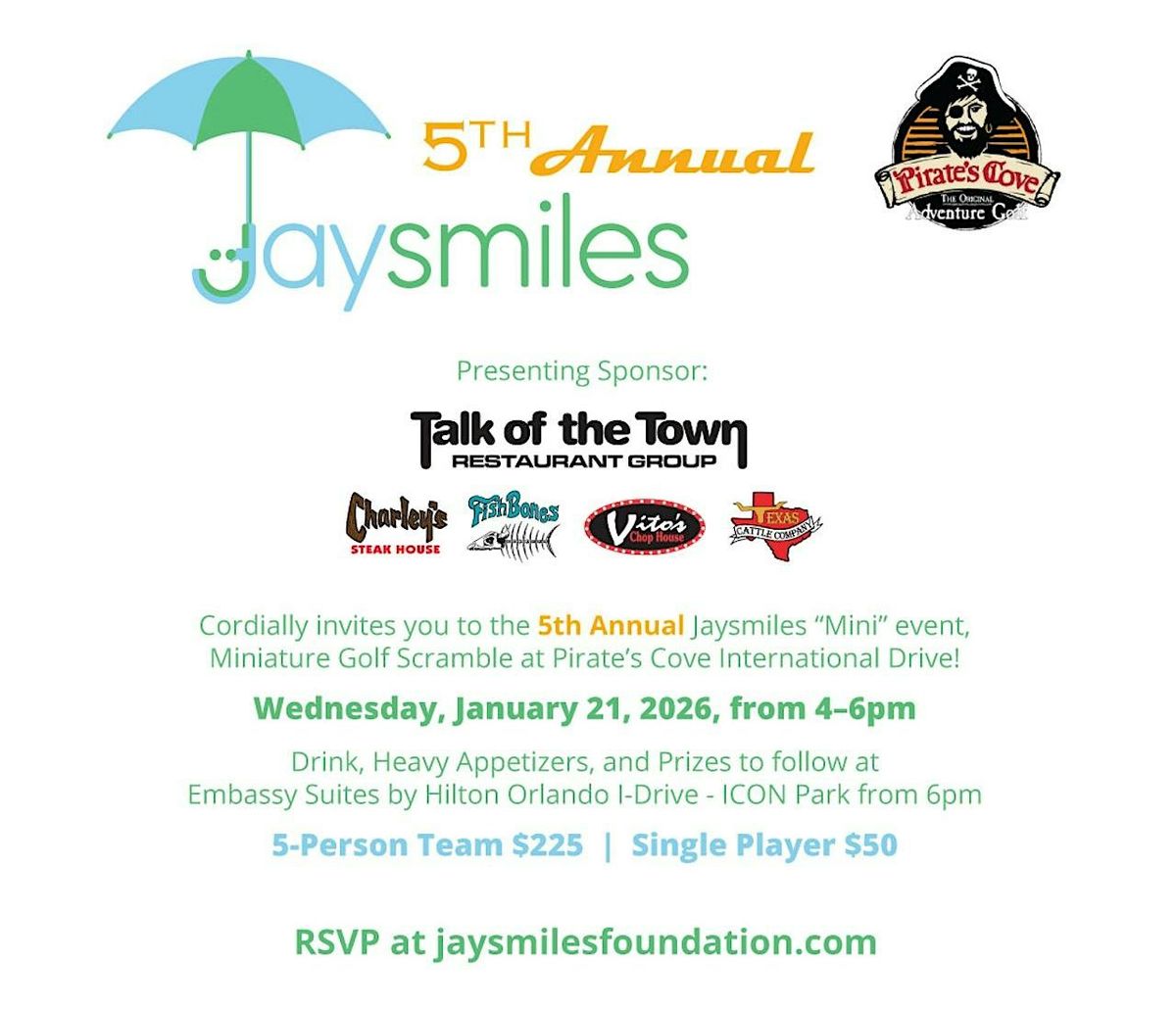 Fifth Annual Jaysmiles Miniature Golf Scramble