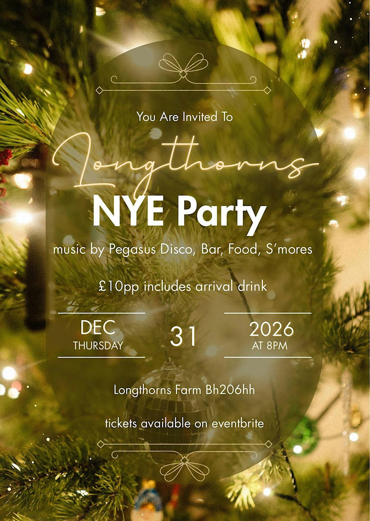 NYE at Longthorns farm at Longthorns farm, Wareham on 31st December, 2026