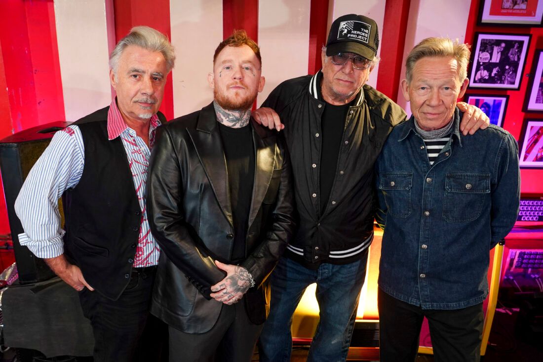 Frank Carter and Paul Cook, Steve Jones, Glen Matlock of the Sex Pistols with Sex Pistols & Frank Carter