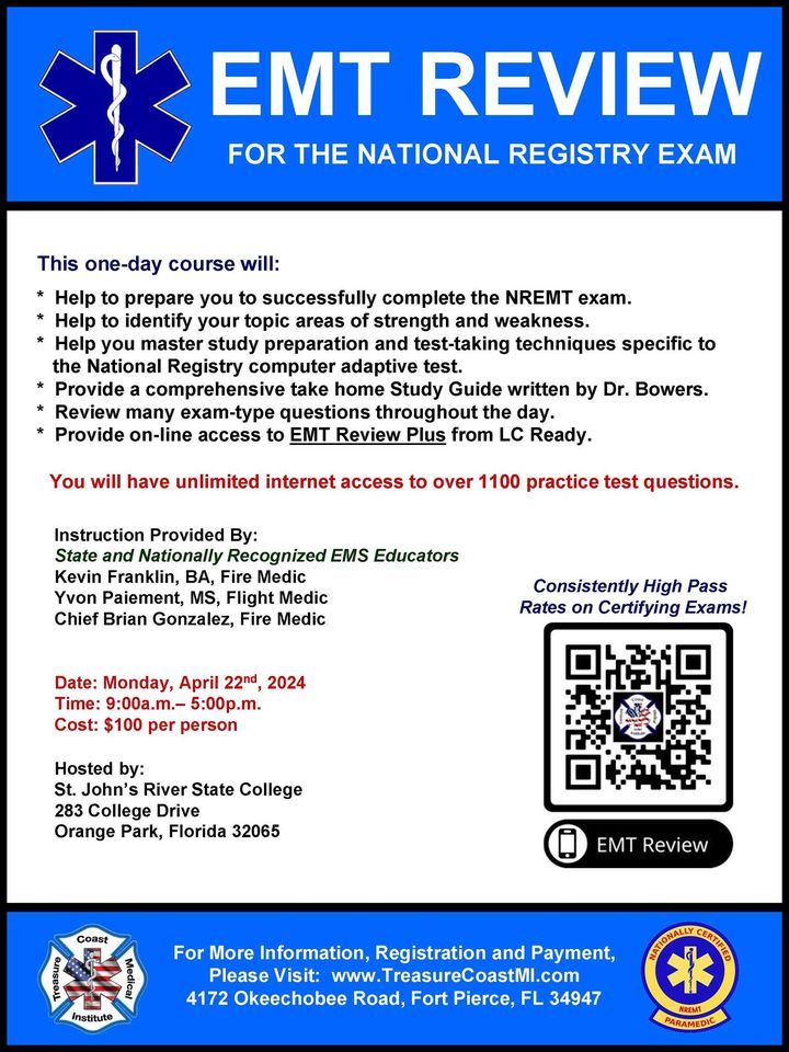 EMT Review for National Registry Exam | St Johns River State College ...