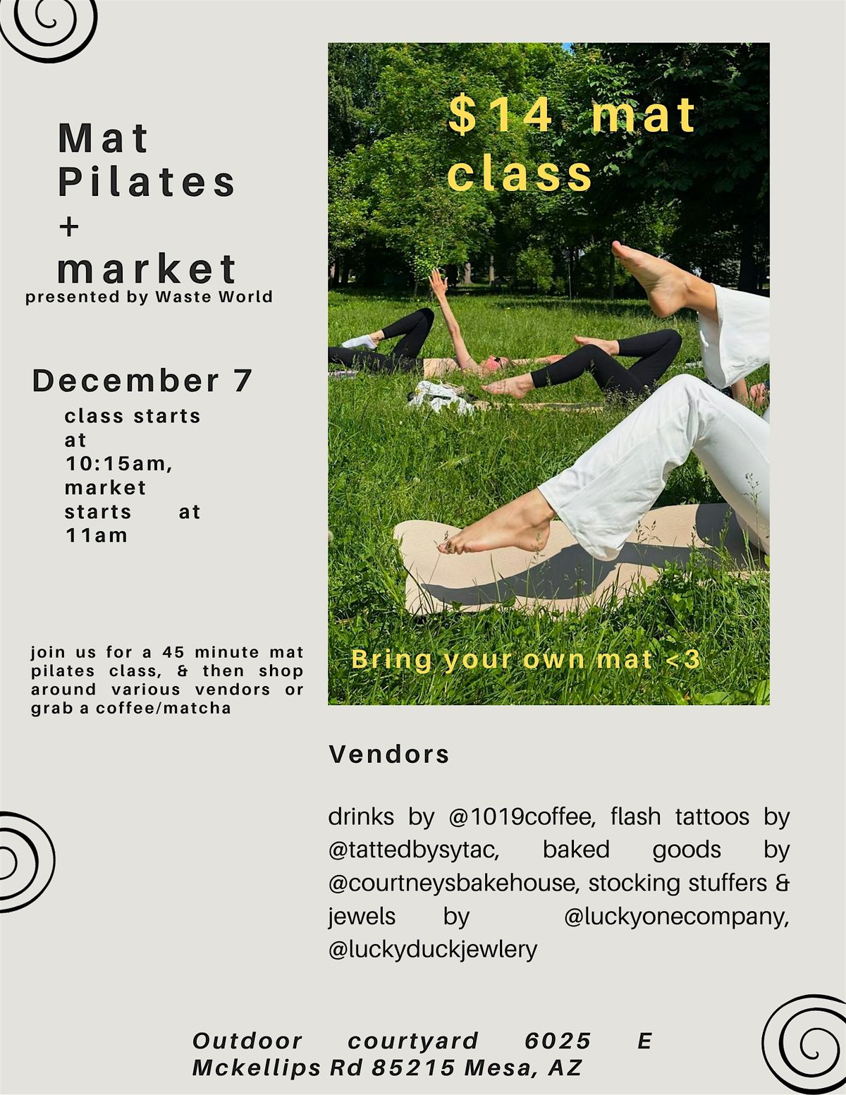 Mat Pilates + Market