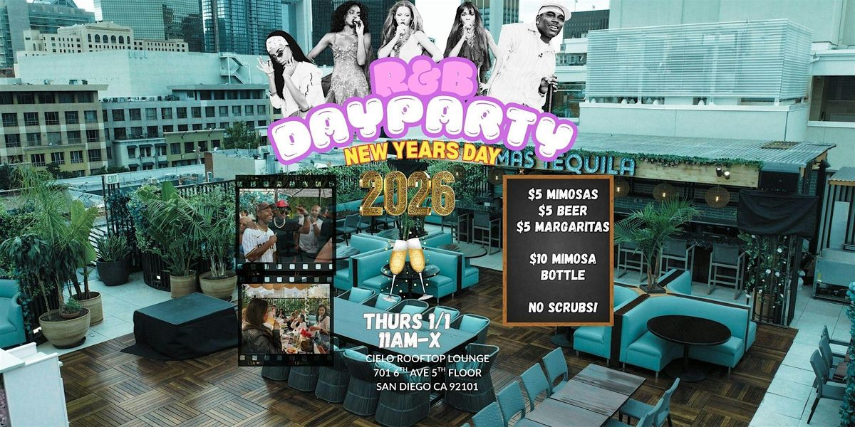 NEW YEARS DAY ROOFTOP RNB BRUNCH PARTY $5 MIMOSAS $10 BOTTLES