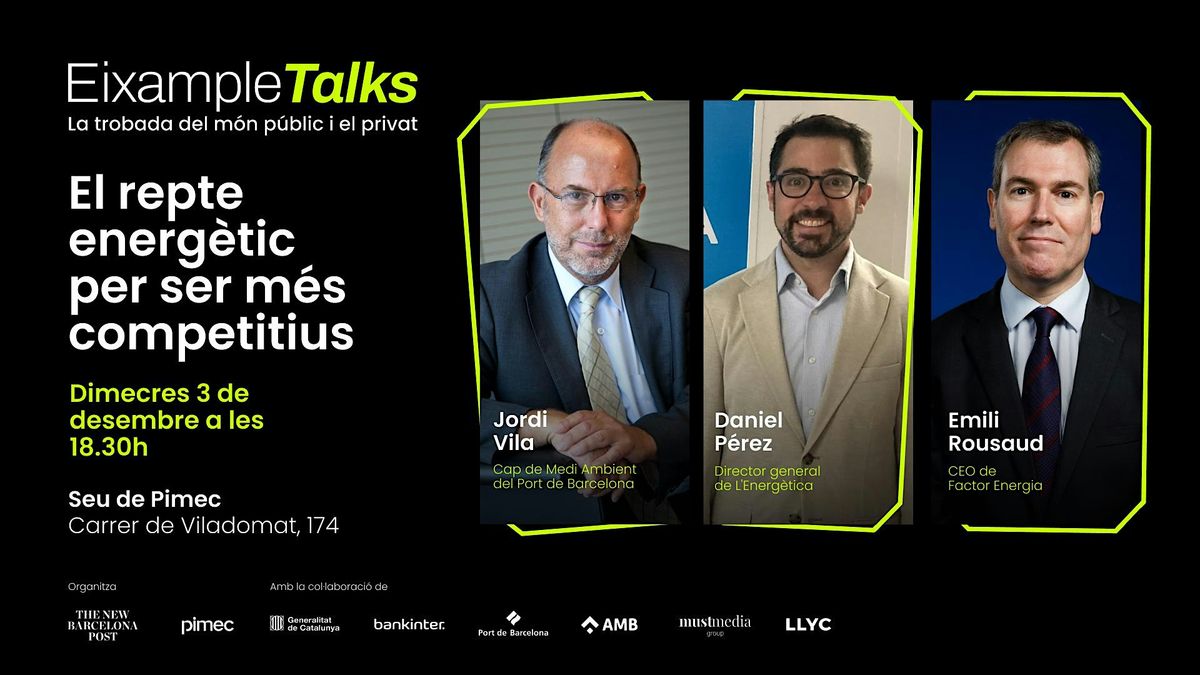 L\u2019energia com a motor de competitivitat, al proper Eixample Talks