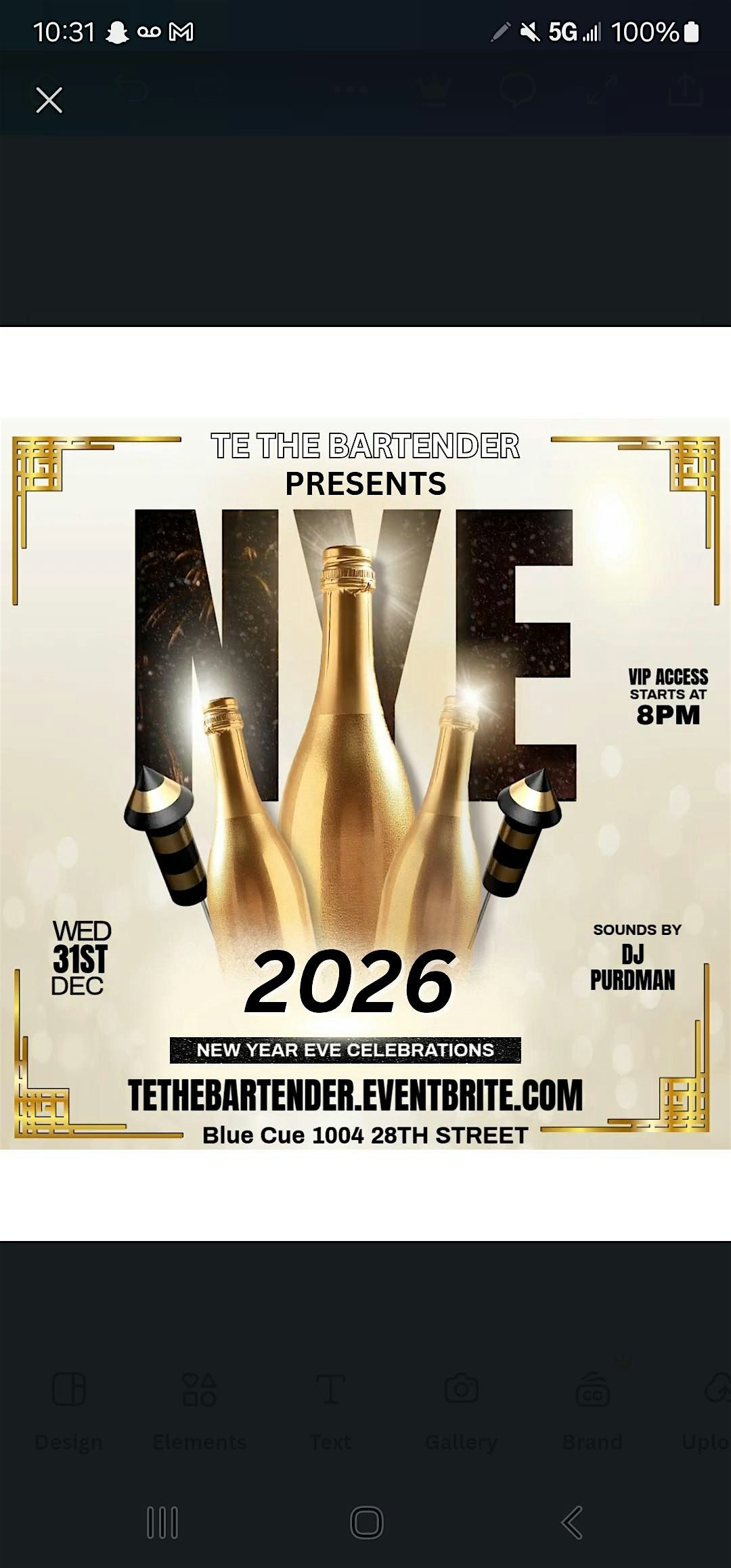 New Years Eve - Black & Gold Champagne Bash