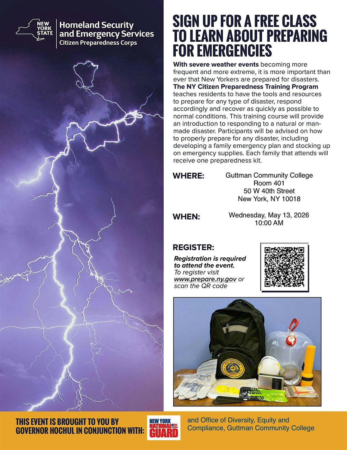 Are You Prepared? Come for preparedness training and leave with a GoBag!