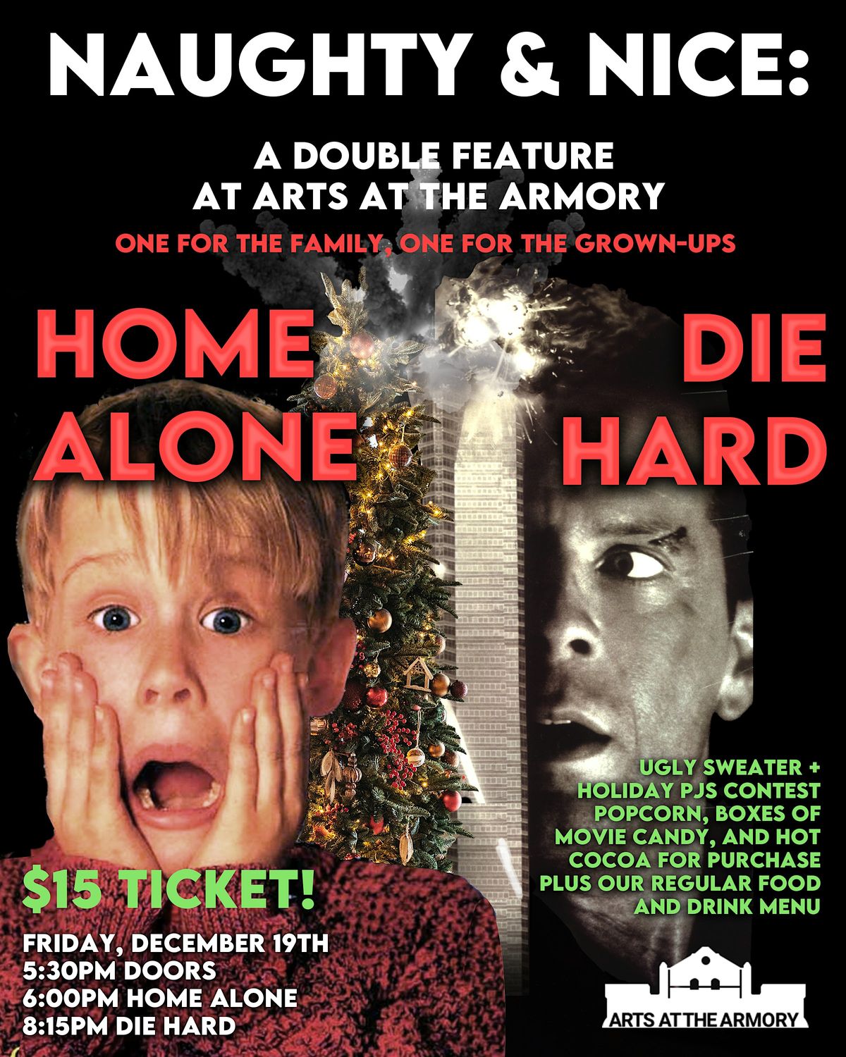 Naughty & Nice: Holiday Movie Night at Arts at the Armory